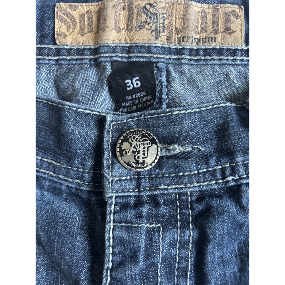 Southpole premium vintage loose fit embroidery jeans y2k style Size 36 - Picture 4 of 15